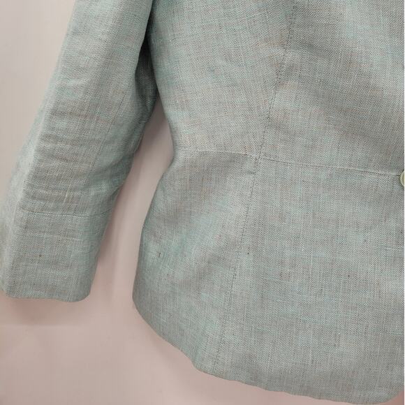 Le Suit Vintage 90s Pastel Linen Ladies Single Breasted Midi‎ Skirt Suit Set - Picture 11 of 16